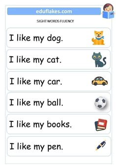 an english worksheet with pictures and words for children to learn how to read