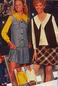 1960 Fashion, Fashion Catalogue, 1960s Fashion, 70s Fashion, Vintage Clothing, Brown And Grey, Photo Sharing, 1960s, Fall Winter