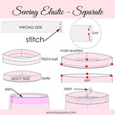 How to Sew an Elastic Waistband | 4 Easy Ways for Beginners Elastic Waistband Tutorial, Sewing Pattern Free, Diy Elastic, Elastic Waistband Skirt, Sewing Pants, Pants Sewing Pattern, Womens Sewing Patterns, Sewing Skirts