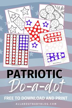 patriotic do - a - dot printable for kids to color