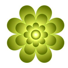 an abstract green flower on a white background