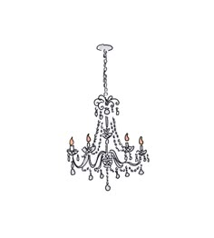 a drawing of a chandelier on a white background