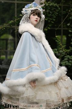 ❤︎Milky Blue Snowflake Furmant❤︎
⚠Please allow 15 days for this item to be shipped. Snow Inspired Dress, Winter Outfit Character Design, Cute Blue Winter Outfits, Snow Clothes Aesthetic, Winter Fantasy Dress, Ice Themed Outfit, Fantasy Winter Outfits, Winter Fantasy Clothing, Snow Princess Aesthetic