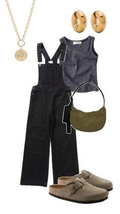 #outfit #style #fashion #outfitinspo #fit Summer 2024 Outfits Aesthetic, Coffeeshop Outfit, Free People Outfit Ideas, Summer I Turned Pretty Outfits, Granola Fits, Artsy Fashion, Overall Outfit, Overalls Outfit, Skandinavian Fashion