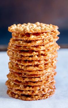 a stack of crispy peanut thins with the words 15 minute cookies above it