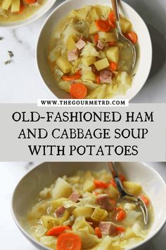 old - fashioned ham and cabbage soup with potatoes is an easy, healthy dinner that's ready in under 30 minutes