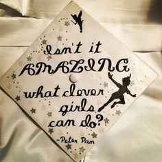 a decorated graduation cap with the words, i am it amazing what loved girls can do