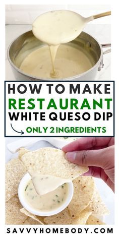 You’ll love how easy it is to make Mexican Restaurant Style White Queso Dip at home. It’s only 2 ingredients and can be made on the stovetop or the crockpot. Mexican Style White Queso, Homemade Mexican Queso Dip, Mexican Restaurant Style White Queso Dip, Homemade Mexican Queso, Best Homemade Queso, Mexican Caso Dip Recipes, Quick And Easy Queso Dip, Easy White Cheese Dip, Homemade Mexican Cheese Sauce