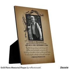 a plaque with an image of a man in the center and text on it that reads, danielle williamson