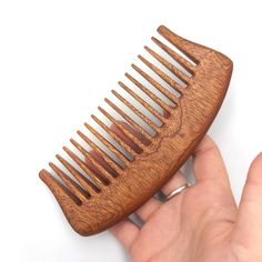 "Handmade Premium Quality Whole Piece Natural Wood Hair Comb Without Handle Long Hair Comb Natural Wood Anti Static Comb Wood Comb Women Gift Idea Hair Combs Beautiful handmade comb made of redwood . Made from a whole piece, BUT with glued in \"guarding\" ( \"insertion\" of a wood with grains vertical to comb, so that \"insertion\" \"holds\" comb), this protects from deformation in case of inappropriate usage (wet - hot - dry) and from breaking. Every tooth is perfectly polished, gently smoothed 2023 Skincare, Handmade Comb, Wood Comb, Beard Products, Wooden Brush, Textile Factory, Woodwork Ideas, Wooden Comb, Hair Accessories Clips