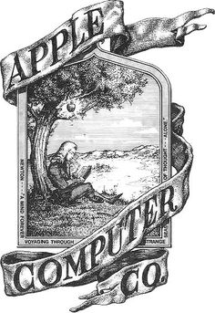 an apple cider logo is shown in black and white, with the words computer on it