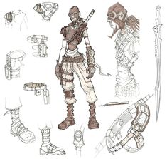 Borderlands - Mordecai the Hunter concept art Wardrobe Change, Character Styles, Character Design Cartoon, Character Design Challenge, Character Sketches