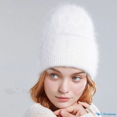 OrcaJump - Premium Ribbed Hat with Wide Cuff White Winter Hats For Cold Weather, White Winter Beanie One Size, White Adjustable Beanie For Cold Weather, White Crochet Hat For Winter, White Beanie Cap For Winter, White Winter Beanie Cap, White Winter Hat, One Size Fits All, White Warm Hats For Cold Weather, White Winter Hat One Size