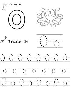 the letter o worksheet with an octopus and letters to write it in english