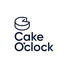 the logo for cake o'clock