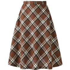 The elegant A-Line swing flare drape silhouette gives you reliable coziness all around the year. Updating your plaid collection with this belted tartan skirt that features a swing flare skirt hem. The chic check and comfortable fabric make this charming pleated skirt a young preppy favorite. Merging classic feminine and modern style, this plaid skirt with a removable belt perfectly shows your charming silhouette. 50s Cowgirl, 90s Cowgirl, 1940s Fashion Women, Fall Outfit Aesthetic, Different Wedding Dresses, Christmas Tartan, Tartan Skirt, Classic Clothing, Classic Feminine