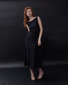 Cotton A-line Midi Dress For Evening, Formal Cotton A-line Midi Dress, Elegant Cotton Midi Dress With Fitted Bodice, Elegant Fitted Cotton Dress, Sleeveless Dresses With Fitted Bodice For Daywear, Daywear Sleeveless Dress With Fitted Bodice, Chic Tea Length Evening Dress, Cotton Midi Dress For Evening, Chic Evening Tea Length Dress