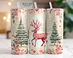 Red reindeer 20 oz. skinny tumbler Reindeer Christmas Tree, Fall Fishing, Vintage Reindeer, Clear Tumblers, Png Vintage, Easter Embroidery, Floral Decal, Design Mom, Kids Tumbler