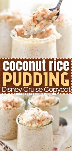 easy dessert recipes Coconut Rice Pudding Recipe, Instant Pot Coconut Rice, Dairy Free Rice Pudding, Rice Dessert Recipes, Coconut Milk Rice Pudding, Creamy Coconut Rice, Coconut Milk Dessert, Coconut Rice Pudding, Novice Chef