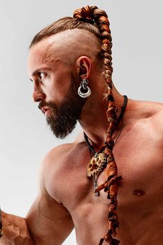 Warrior Hairstyles Men, Unique Hairstyles Men, Viking Hair Men Short, Hair Braids For Men, Ragnar Haircut, Viking Hairstyles Men Long Hair, Viking Hair Men, Male Viking Braids, Viking Braids Men