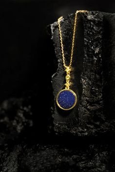 Material: High Quality Solid 925 Sterling Silver. • Finish: 18K Gold • Featuring Blue Sandstone，CZ diamond as well as an adjustable Chain 15.5 inches to 17.5inches. • Dimensions: Pendant 15mm night sky Necklace,Round Frame Necklace,space necklace,crystal necklace,moon Necklace,Star Necklace,Saturn necklace,14K Gold Necklace,Sparkling Necklace,Minimalist Necklaces,Chain Choker,Sapphire Pendant,opal stone necklace Blue Sand Stone