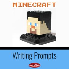 an image of a book cover with the title writing prompts for minecraft, written by