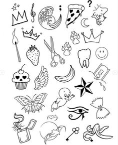 an image of various tattoos on a white background