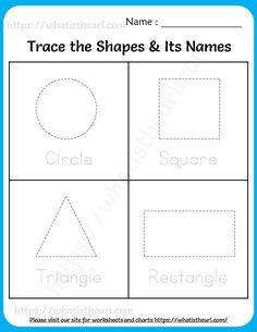 trace the shapes and its names worksheet