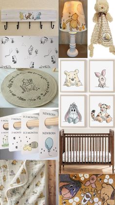 a collage of pictures with winnie the pooh wallpapers and other items