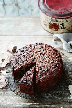 a chocolate cake with one slice cut out