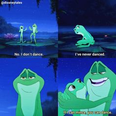 the frog from disney's princess and the frog prince is talking to each other