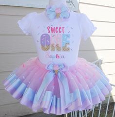 Two Sweet Party 2nd Birthday Outfit, Ice Cream Birthday Outfit, Sweet 1 Birthday Cake, Tutu First Birthday, Sweet One Outfit, Sweet One First Birthday Centerpieces, She’s A Sweet One Birthday Theme, The Sweet One First Birthday, Candy Land Outfit Ideas