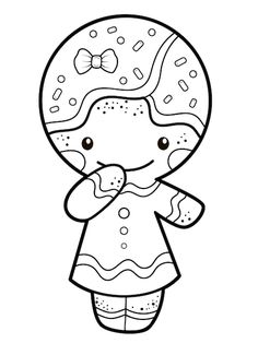 a girl in a dress holding a donut with sprinkles on it