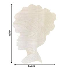 the silhouette of a woman's head is shown with measurements for each side of it