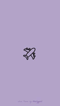 an airplane flying in the sky on a purple background