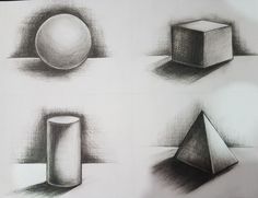 four different shapes are shown in this drawing