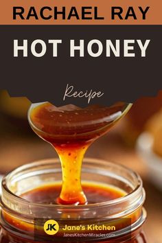 Hot honey in a jar on a wooden table How To Make Spicy Honey, How To Flavor Honey, Easy Hot Honey Recipe, Spicy Honey Recipe, Hot Honey Ideas, How To Make Hot Honey, Mikes Hot Honey Recipes, Hot Honey Recipes, Fire Honey