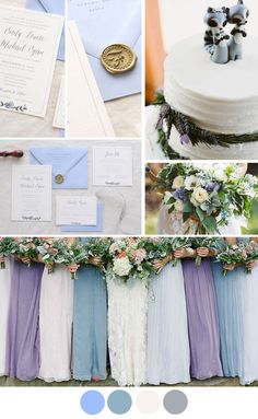 a collage of different wedding colors and details