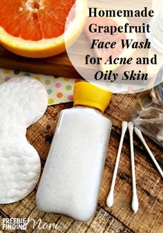 Face Wash For Acne, Natural Facial Cleanser, Face Scrub Homemade, Grapefruit Essential Oil, Diy Beauty Recipes, Face Acne, Facial Cleansers