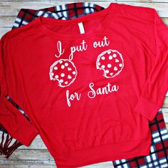 I Put Out for Santa Shirt - Funny Christmas Shirt - Christmas Tee - Christmas Cookies Shirt - Santa Shirt - Merry Christmas Long Sleeve Off the Shoulder T-shirt Christmas Cookie Shirt, I Put Out For Santa, Diy Christmas Shirts, Christmas Long Sleeve Shirts, Cookie Shirt, Christmas Pj, Santa Shirt, Santa Shirts