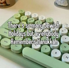 there's so many jewish holidays but everybody remembers hanukkah on the keyboard