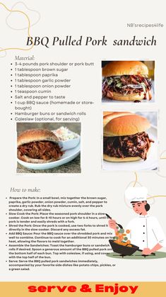 an advertisement for bbq pulled pork sandwiches