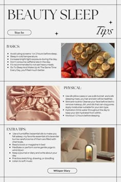 Beauty Sleep Tips, Beauty Sleep Aesthetic, Self Care Bullet Journal, Beauty Sleep, Glow Up Tips, Body Skin Care Routine, Self Care Activities, Nutrition Tips