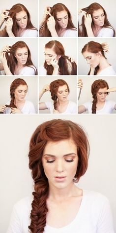 Loose Side Braid for special events that come unexpectedly! Diy Wedding Hair, Side Braid Hairstyles, Fishtail Braid, Festival Hair, Side Braid, Different Hairstyles, Gorgeous Hair, Hair Day