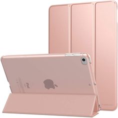 two ipad cases side by side, one in pink and the other in rose gold