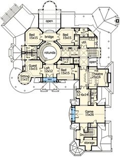 the floor plan for this luxury home