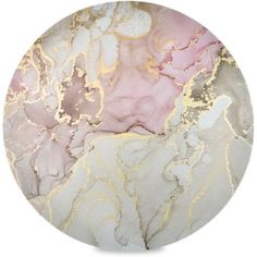 an abstract marble plate with gold and pink colors