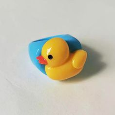 Bright Acrylic Ring "Duck" In Korean Style. Please Let Me Know If You Have Any Questions Love You Clay Duck Ring, Modern Silver Ring, Celestial Ring, Acrylic Ring, Swarovski Ring, Honey Bunny, Pearl And Diamond Ring, 5 Rings, White Gold Wedding Rings