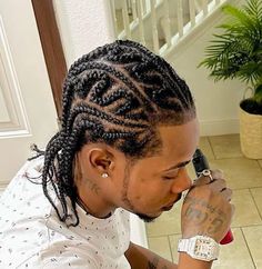 Allen Iverson Braids Men, Swirl Cornrows Braids, Afro Reference, Allen Iverson Braids, Men Cornrows, Boy Braids, Corn Row