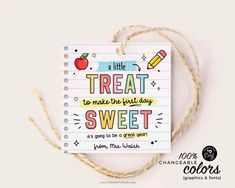 a notebook with some writing on it that says treat to make the most day sweet